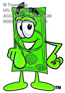 210x300 Clipart Image Of A Cartoon Money Character Pointing Finger Forward