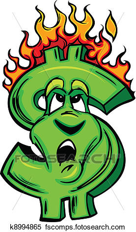 277x470 Clipart Of Burning Money Cartoon Face K8994865