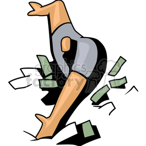 300x300 Royalty Free Cartoon Man Digging For Money 159539 Vector Clip Art