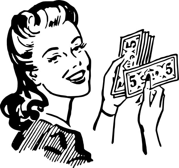 600x562 Female With Money Clip Art