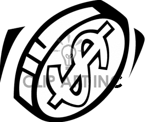 300x251 Gold Coin Black And White Clipart