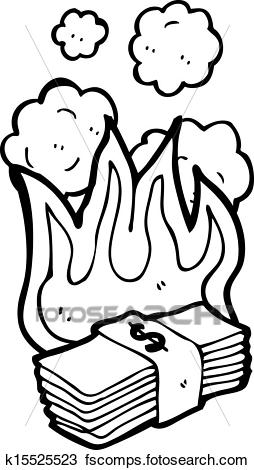 254x470 Clipart Of Cartoon Burning Money K15525523