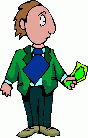 377x588 Holding Money Clipart