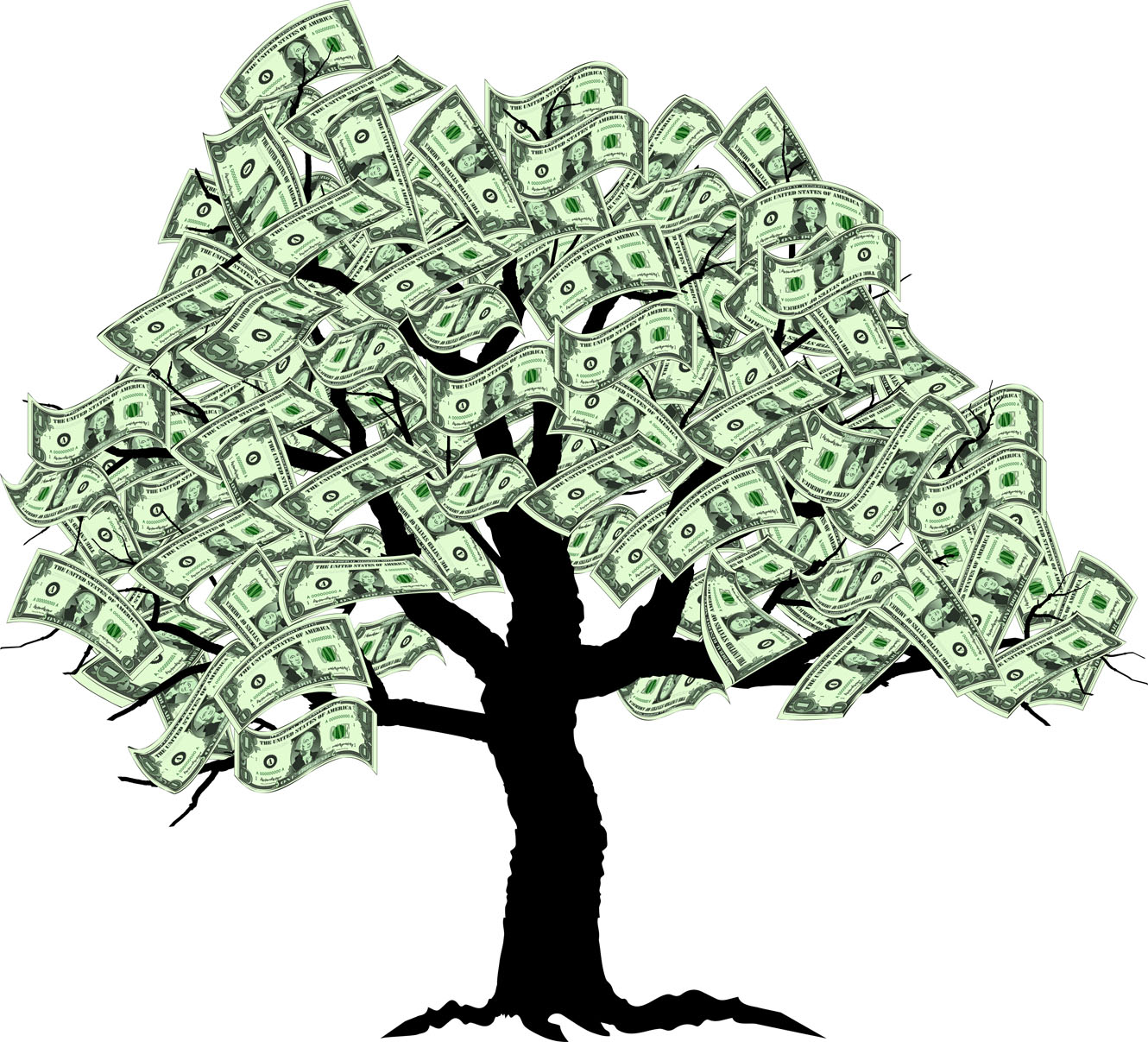 1330x1207 Money Tree Clipart Free