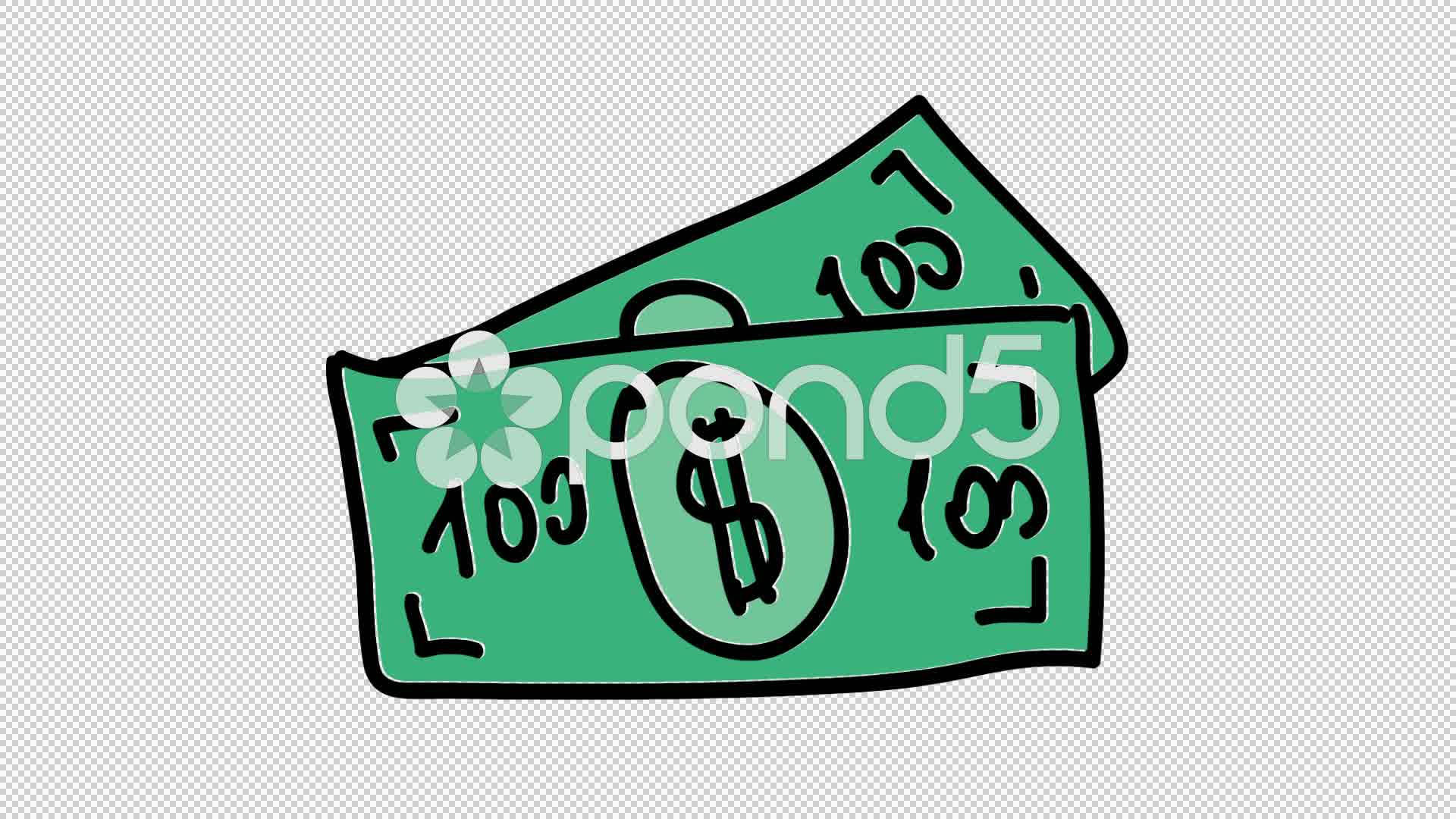 1920x1080 Money Animation With Transparent Background ~ Footage