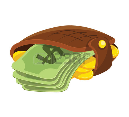 450x410 Wallet And Money Isometric 3d Icon On Transparent Background