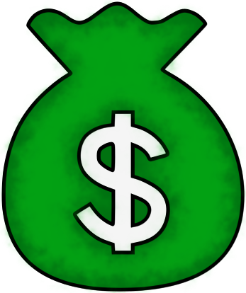 347x414 Money Bag Icon Clipart