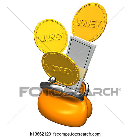450x470 Stock Illustrations Of Opened Coin Purse With Money K13662120