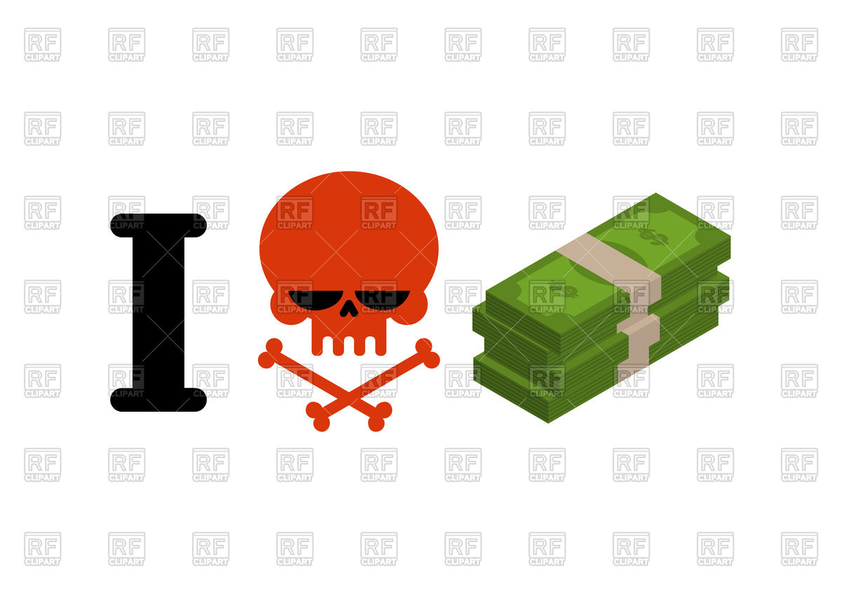 1200x861 I Hate Money Concept With Skull And Stack Of Money Royalty Free