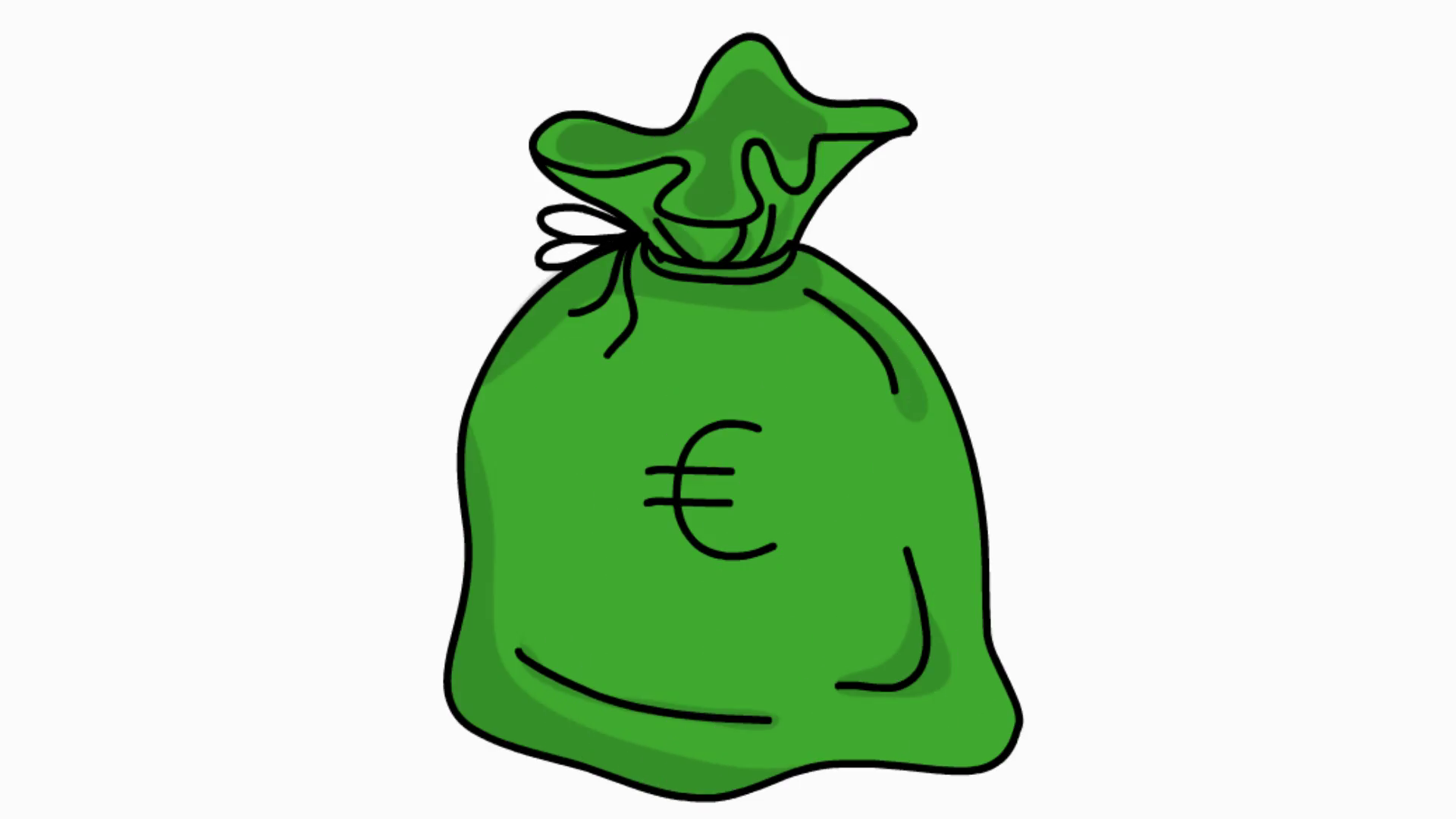1920x1080 Money Bag Eur Sketch Illustration Hand Drawn Animation Transparent