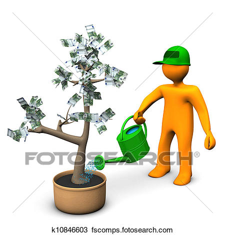 450x470 Drawing Of Euro Money Plant K10846603