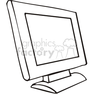 300x300 Royalty Free Black And White Outline Of A Computer Monitor 382526