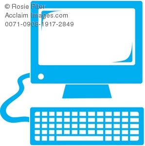 298x300 Clip Art Illustration Of A Computer Monitor And Keyboard