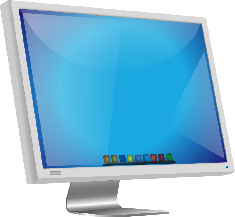 800x740 Blue Desktop Monitor Clipart