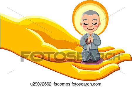 450x295 Clipart Of Buddhism, Buddha`s Hand, Child Monk, Buddhist Priest