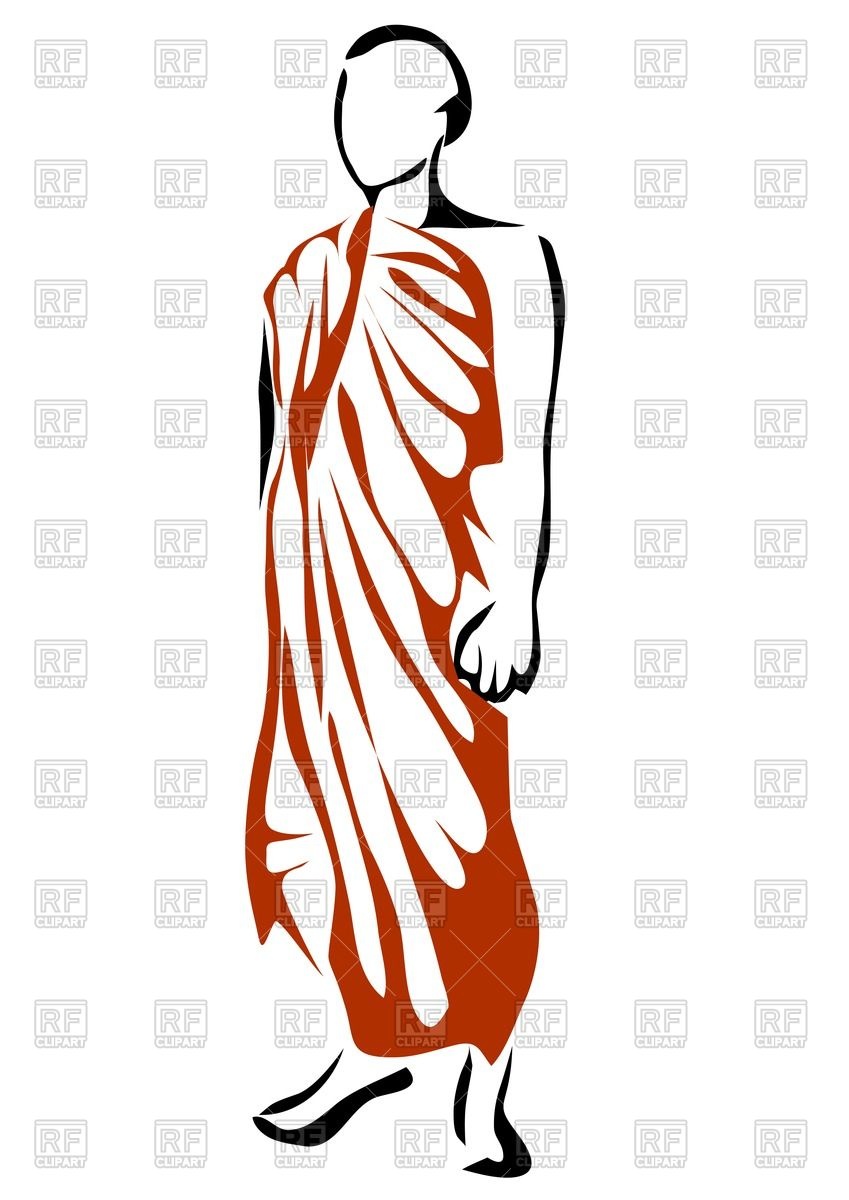 849x1200 Silhouette Of Shwedagon Monk Royalty Free Vector Clip Art Image