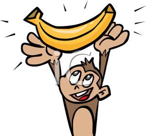 300x279 Free Clipart Image A Monkey Holding A Banana