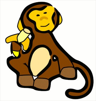 333x350 Free Monkey W Banana Clipart