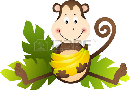 450x312 Monkey Eating Banana Royalty Free Cliparts, Vectors, And Stock