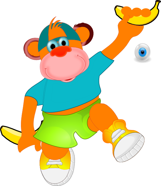 516x595 Monkey Holding Banana Clip Art