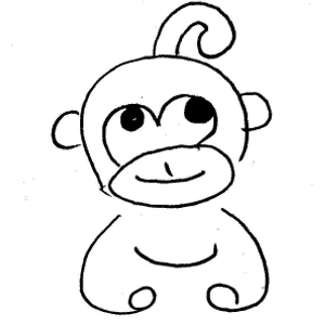 300x300 Monkey Black And White Black And White Monkey Clip Art Clipart