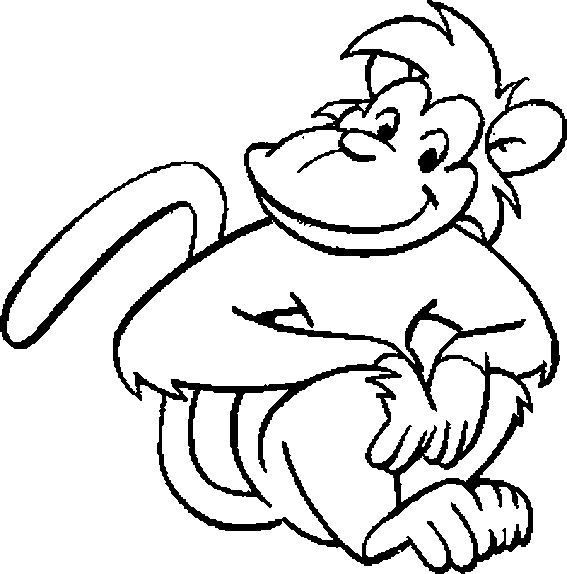 567x574 Monkey Black And White Monkey Black And White Clip Art Clipart 3