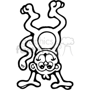 300x300 Royalty Free Monkey Standing On His Hands 133278 Vector Clip Art