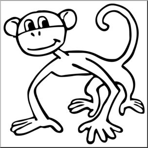 304x304 Clip Art Cartoon Monkey Bampw I Abcteach