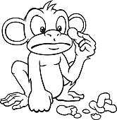 166x170 Clip Art Of Black And White Cartoon Rabbit K15778069