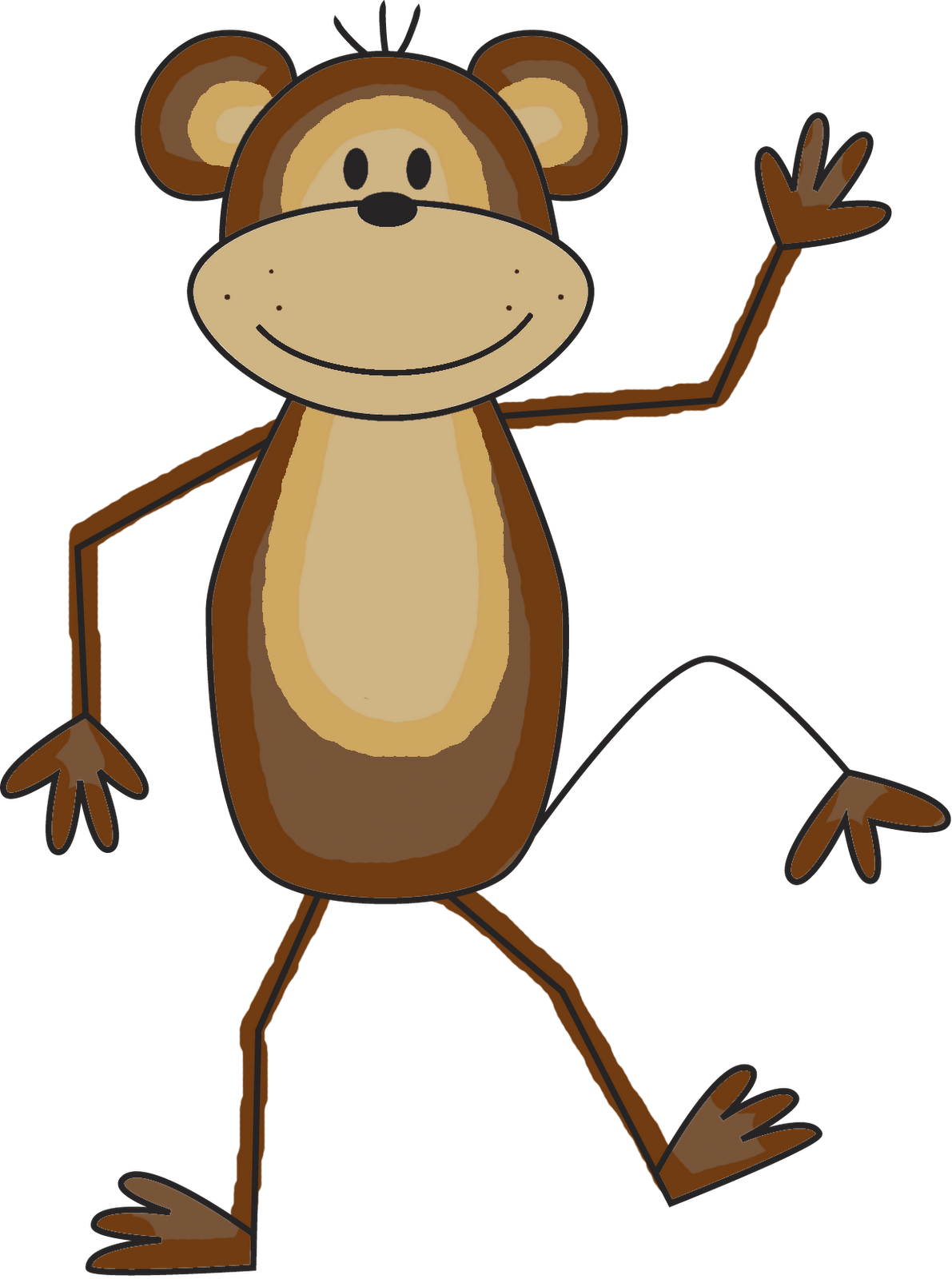 1191x1600 Monkey Clip Art Black And White Free Clipart Images 4