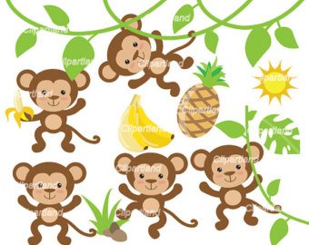 340x270 Cute Monkey Clipart Etsy