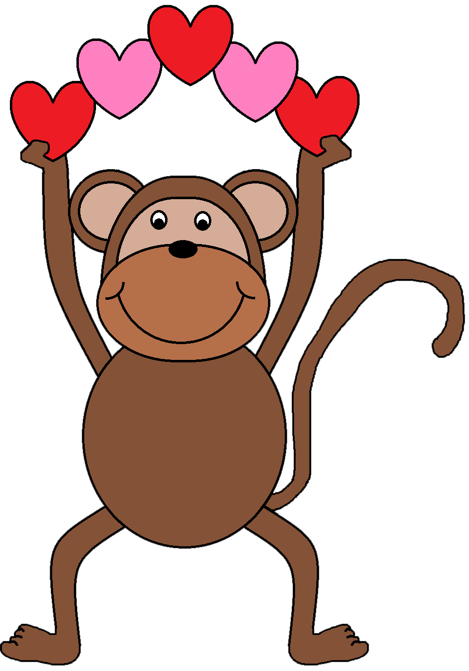 952x1361 Clipart Monkey Valentine