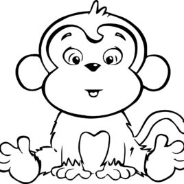 268x268 Adult Baby Monkey Coloring Pages Coloring Pages Of Baby Monkey