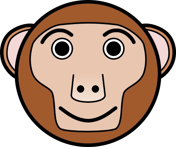 600x500 Monkey Rounded Face Clip Art Free Vector In Open Office Drawing
