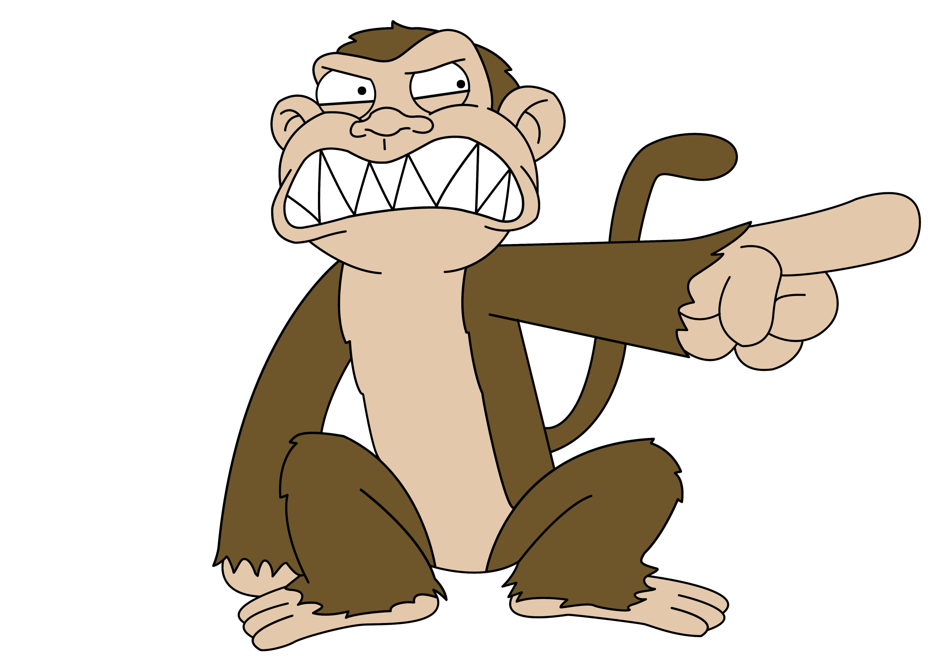 3300x2310 Angry Monkey Clip Art