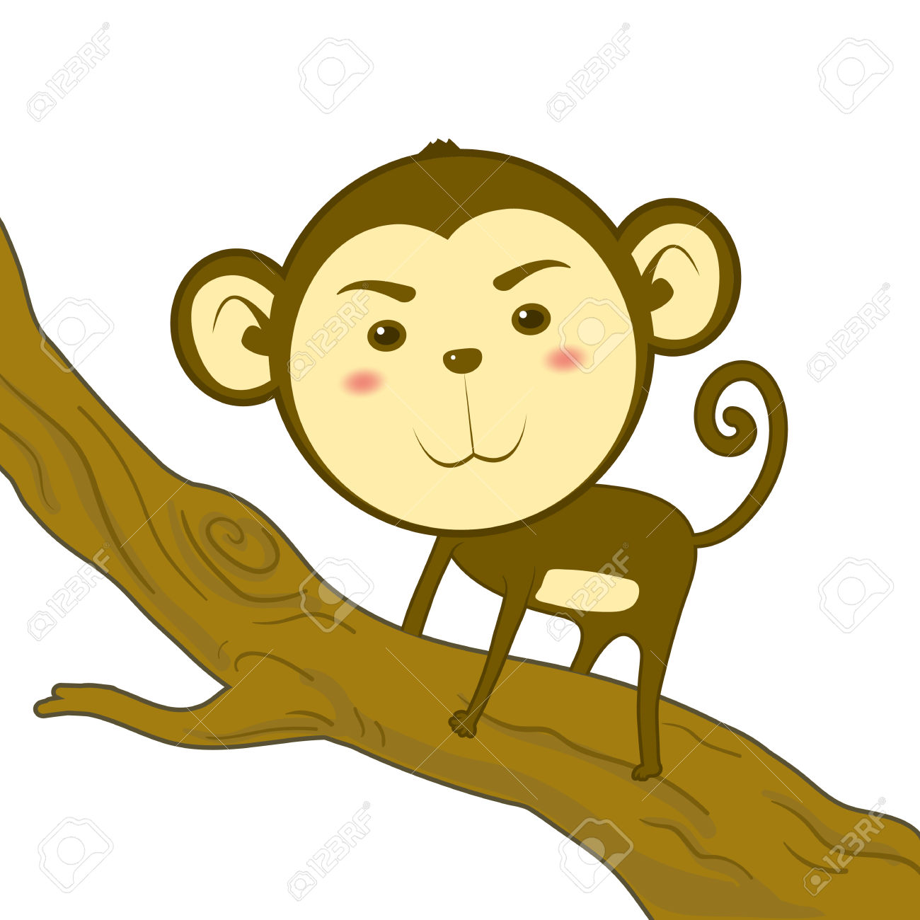 1300x1300 Climbing Tree Clipart Monkey