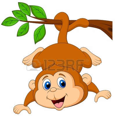 397x450 Monkey Hanging On Tree Branch Royalty Free Cliparts, Vectors,