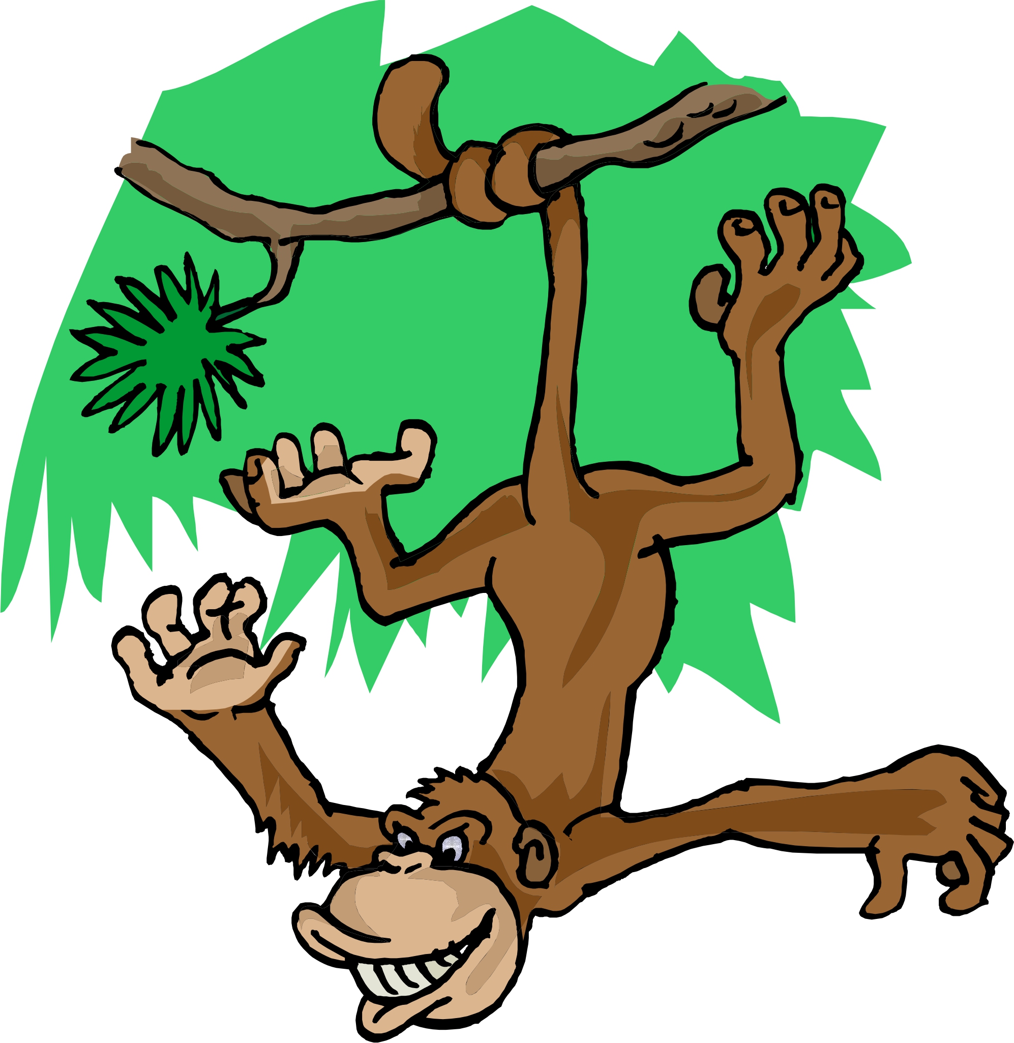 1994x2051 Monkey In Tree Clipart