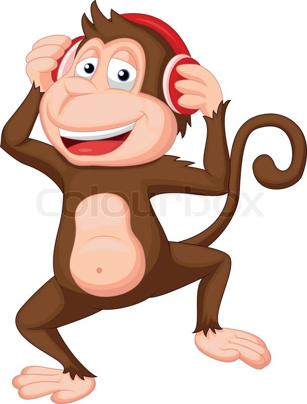 608x800 Cute Monkey Cartoon Dancing Stock Vector Colourbox