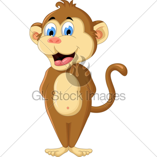 325x325 Funny Monkey Cartoon Thinking Gl Stock Images