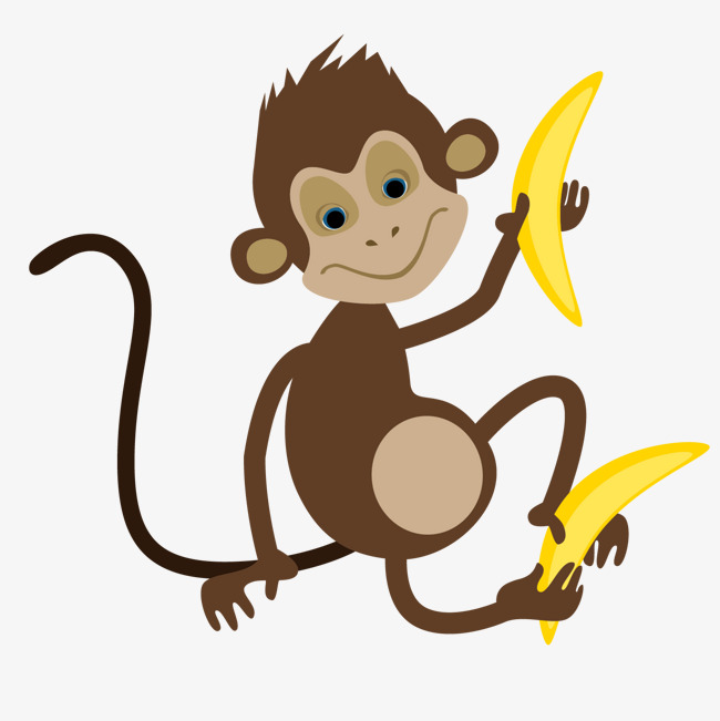 650x651 Handling Monkey Banana Cartoon Hand Drawing, Vector, Free Download