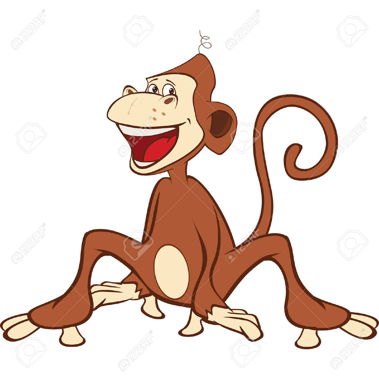 1300x1300 Illustration Of A Cute Monkey. Cartoon Character Royalty Free