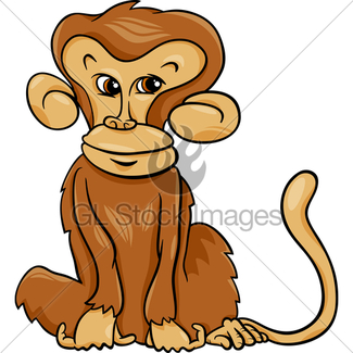 325x325 Cartoon Illustration Of Funny Monkey Gl Stock Images
