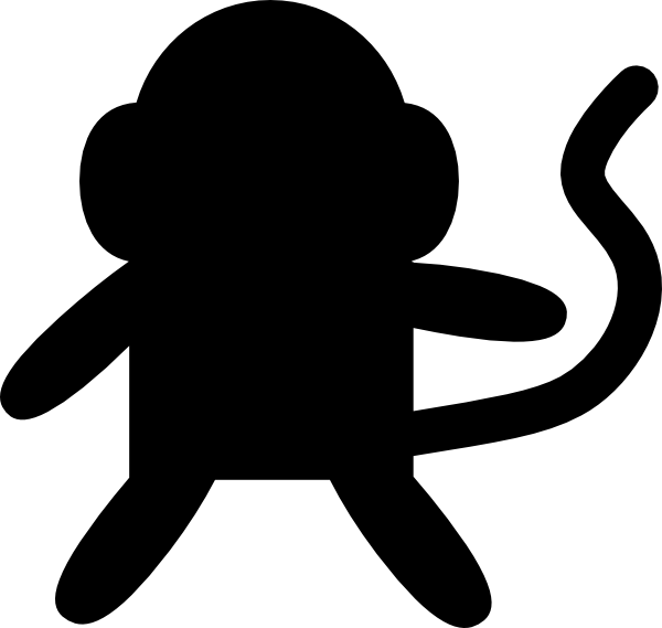 600x569 Black Monkey Clip Art