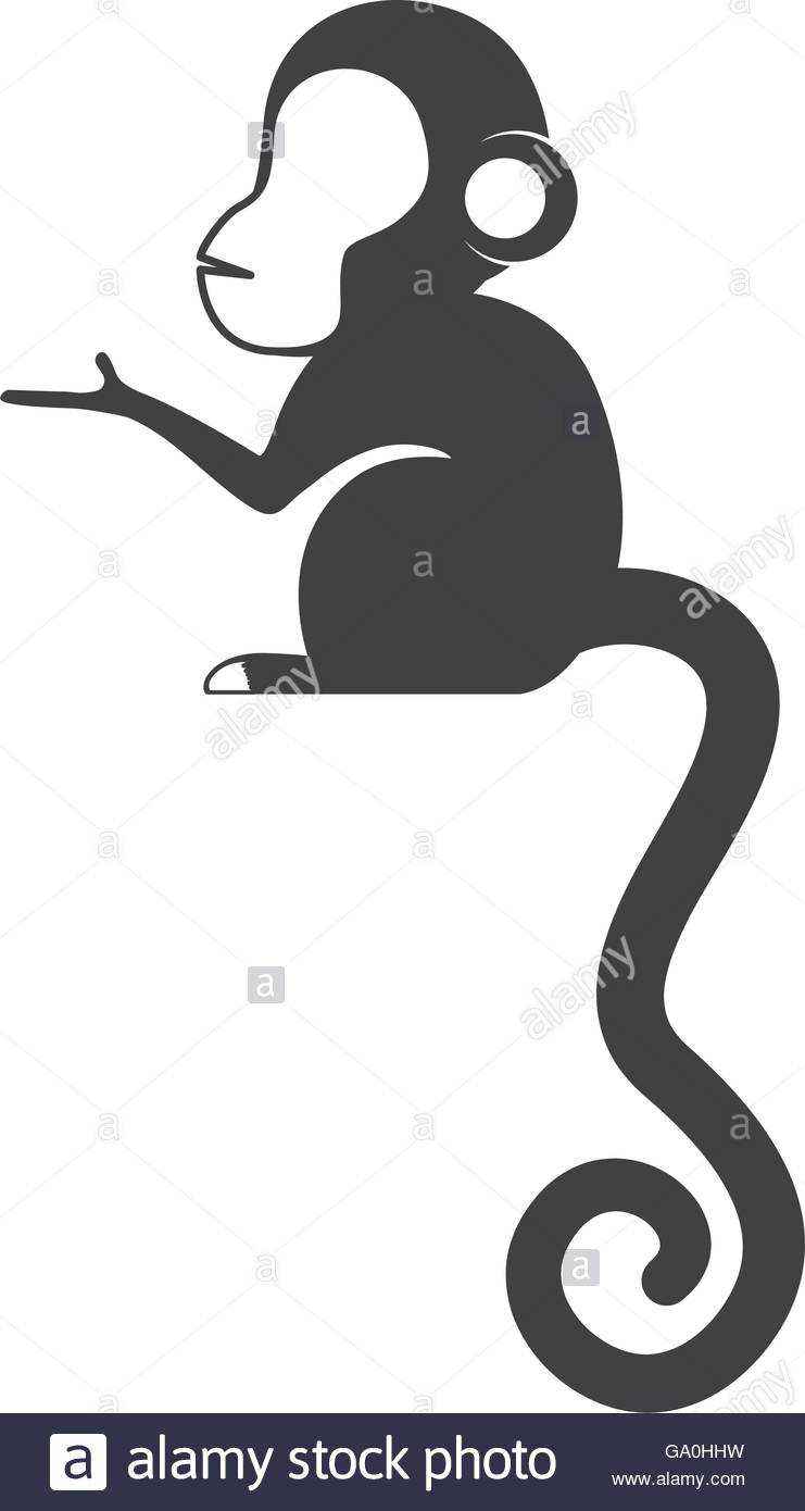 741x1390 Cartoon Monkey Icon. Cute Animal Design. Vector Graphic Stock