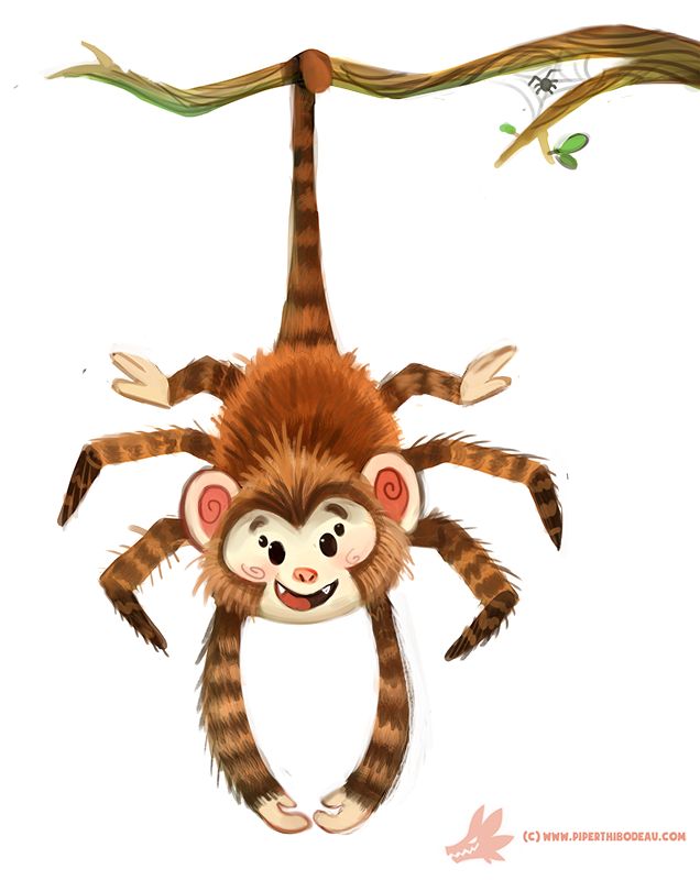 636x800 Spider Monkey Clipart Template