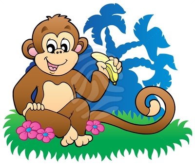 400x342 Clip Art Monkey Eating Banana Clipart Panda