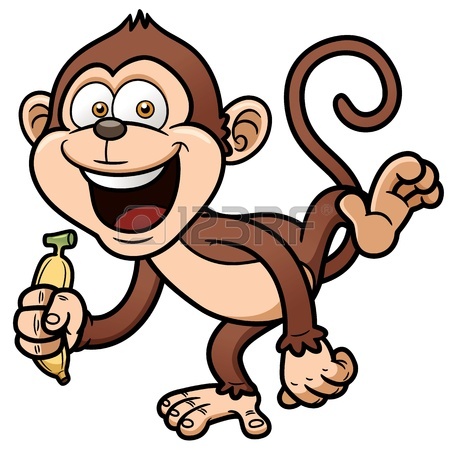 450x450 Illustration Of Cartoon Monkey With Banana Royalty Free Cliparts