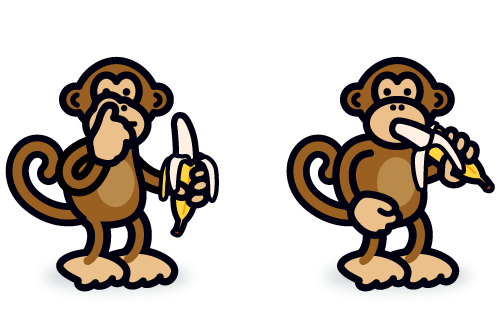 500x330 Monkey Eating Banana Clipart