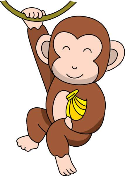 427x600 Monkey Banana Clipart Clipart
